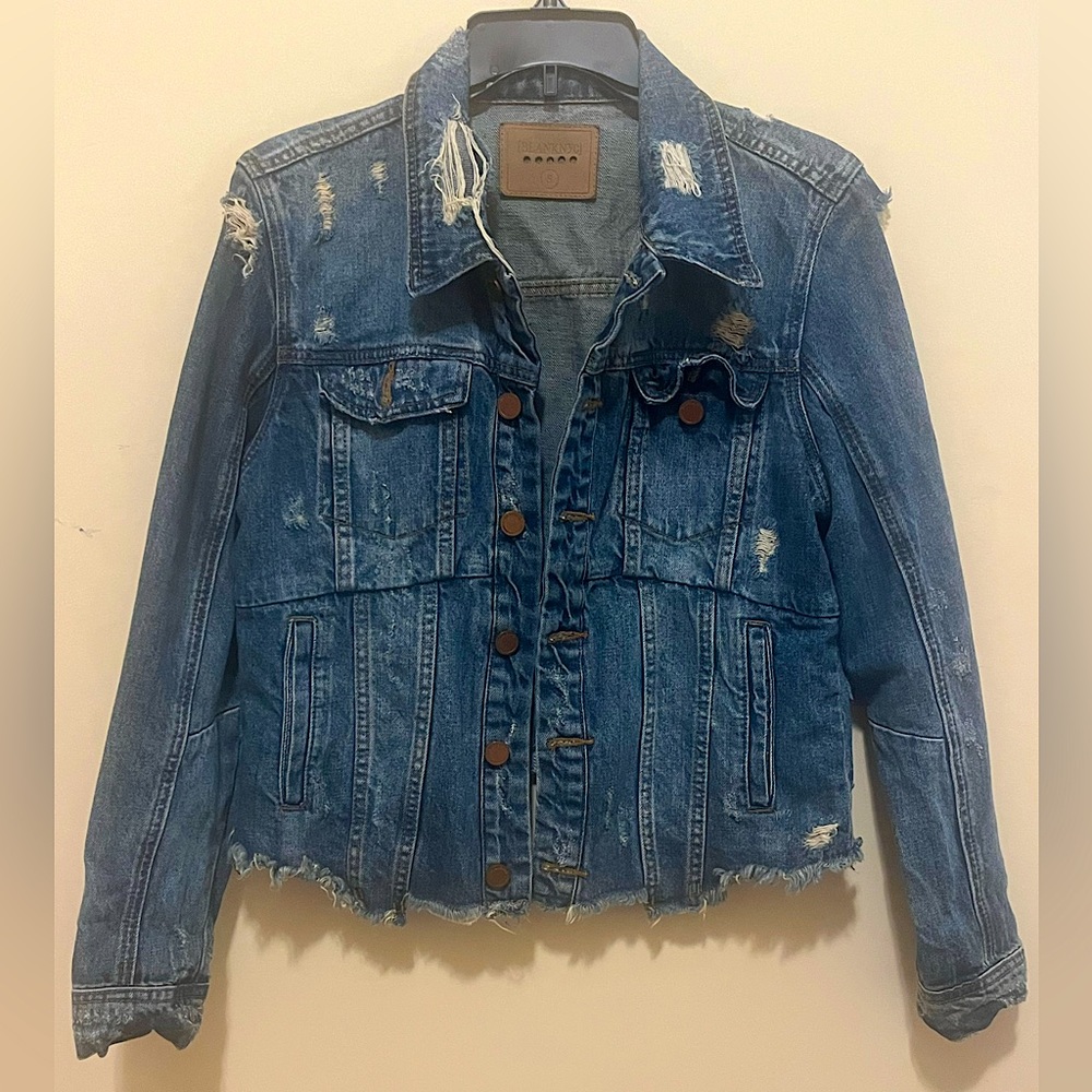 BlankNYC Distressed Denim Jacket - Size Small